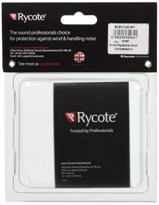 Rycote Single Square White Mic Flag