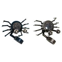 Tafelklok DKD Home Decor Blauw Zilverkleurig Dier Vintage Krab (2 Stuks) - thumbnail