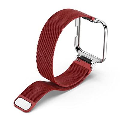 By Qubix - Milanese bandje met case - Rood - Xiaomi Redmi Watch 2 (Lite)