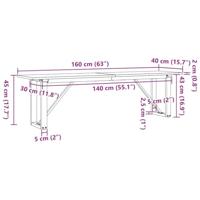 Salontafel O-frame 160x40x45 cm massief grenenhout en gietijzer - thumbnail