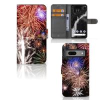 Google Pixel 7 | Wallet Case | met Pasjes | Vuurwerk - thumbnail