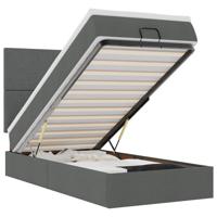 Ottoman bed met matras en LED's 100x200cm stof donkergrijs - thumbnail