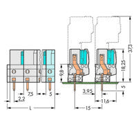 WAGO 722-733 Female behuizing (board) 722 Totaal aantal polen: 3 Rastermaat: 7.50 mm Inhoud: 100 stuk(s) - thumbnail