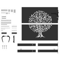 Tuinpoort met slot Zwart 105 x 100 cm Poedergecoat staal - thumbnail