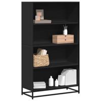 Boekenkast 80,5x35x139 cm bewerkt hout zwart - thumbnail