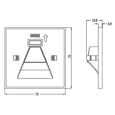 Deko Light Abdeckung eckig grau Winkel für Alwaid 930489 Afdekking Grijs