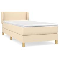 Boxspring met matras stof crèmekleurig 90x200 cm - thumbnail
