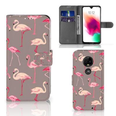 Motorola Moto G7 | G7 Plus | Telefoonhoesje | Met pasjeshouder | Flamingo Motorola Moto G7 | G7 Plus | Telefoonhoesje | Met pasjeshouder | Flamingo