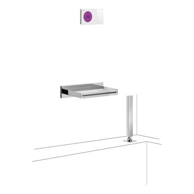 Badkraan Tres Shower Technology | Inbouw | Thermostaatkraan | Incl.Inbouwdeel | Waterval uitloop | 2-weg | Vierkant | Chroom