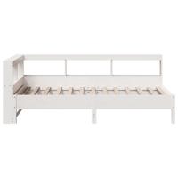 Bed met boekenkast zonder matras grenenhout wit 100x200 cm - thumbnail