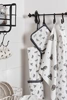 Clayre & Eef Keukenschort 70x85 cm Grijs Wit Katoen Katten BBQ Schort - thumbnail