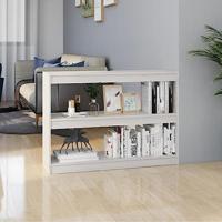 Boekenkast/kamerscherm 100x30x71,5 cm grenenhout wit - thumbnail