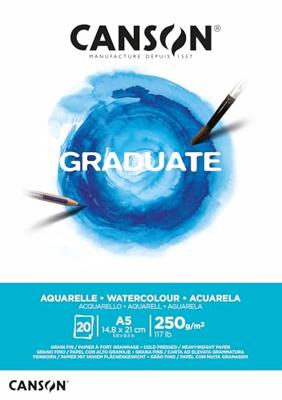 Aquarelpapier canson graduate 20vel 250gr a5 wit