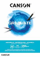 Aquarelpapier Canson Graduate Watercolour 20vel 250gr A5 natuurlijk wit - thumbnail