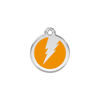Flash Orange roestvrijstalen hondenpenning small/klein dia. 2 cm RedDingo - Reddingo