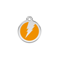 Flash Orange roestvrijstalen hondenpenning small/klein dia. 2 cm RedDingo - Reddingo - thumbnail