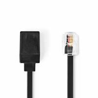 Telefoonverlengkabel | RJ11 male - RJ11 female | 10,0 m | Zwart - thumbnail