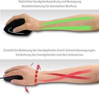 Gembird MUSW-ERGO-01 Ergonomische muis Radiografisch Optisch Zwart 6 Toetsen 1600 dpi Ergonomisch - thumbnail