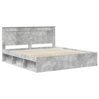 Bedframe met hoofdeinde Beton 180 x 200 cm Massief grenenhout - thumbnail