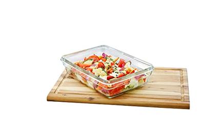 Emsa Clip & Close Vershoudbakje 3 l Glas Met deksel, Waterdicht, BPA-vrij Transparant, Rood 600745 - thumbnail