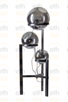 ETH Glazen vloerlampOrb 3-lichts zwart met spiegelglas - 05-VL8366-3036 - thumbnail