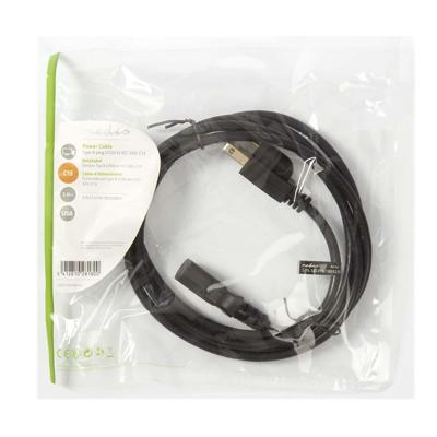 Voedingskabel | Stekker Type B (USA) - IEC-320-C13 | 2,0 m | Zwart