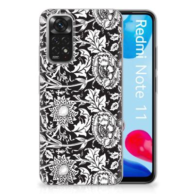 Xiaomi Redmi 10 | Redmi Note 11 4G | TPU Case | Black Flowers Xiaomi Redmi 10 | Redmi Note 11 4G | TPU Case | Black Flowers