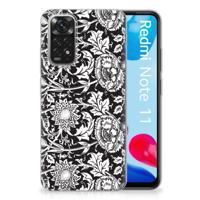 Xiaomi Redmi 10 | Redmi Note 11 4G | TPU Case | Black Flowers - thumbnail