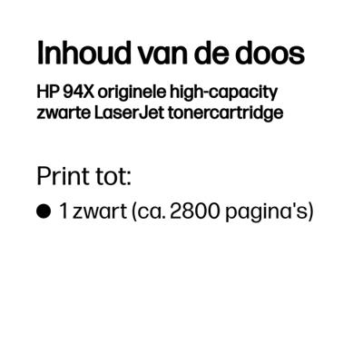 Originele Toner HP 94X High Yield Zwart - thumbnail