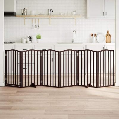 Hondenhek inklapbaar 6 panelen 300 cm populierenhout bruin eik