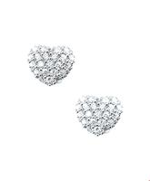 TFT Oorknoppen Hart Zirkonia Zilver Gerhodineerd Glanzend 5.4 mm x 6.2 mm - thumbnail