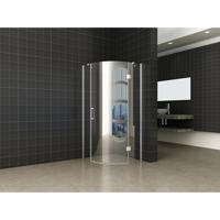 Douchecabine Wiesbaden kwartrond 1 deur RS 90x90cm 8mm NANO coating - thumbnail