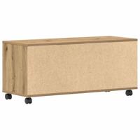 vidaXL Modern Artisan Oak Entertainment Centre Met Ingebouwde Schappen en Soepele Mobiliteit Wielen voor de Woonkamer | Stijlvol TV-meubel Buffettafel Meubels Houten Eenheid Designer - thumbnail