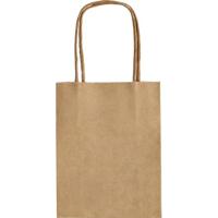 Tas met handvat Folia kraftpapier 125gr 12x15x5.5cm 20 stuks naturel - thumbnail