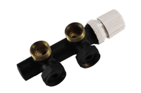 Riko thermostatisch 3/4 onderblok haaks-rechts mat zwart - thumbnail