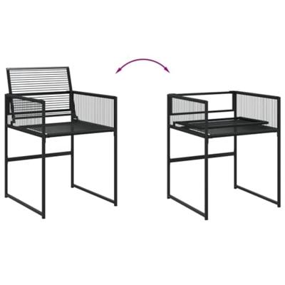 9-delige Tuinset poly rattan zwart