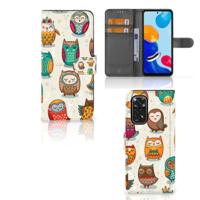 Xiaomi Redmi Note 11/11S | Telefoonhoesje | Met pasjeshouder | Vrolijke Uilen - thumbnail