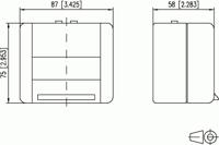 BTR E-DAT module IP44 AP walk. Grijs Cat.6 zonder bezaaid max. 2 Modules voor 2x E-DAT Module Grijs - thumbnail