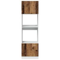 Magnetronkast Lyon 60x57x207 cm bewerkt hout oud houtkleurig - thumbnail