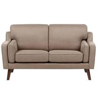 Beliani - LOKKA - Tweezitsbank - Lichtbruin - Polyester - thumbnail