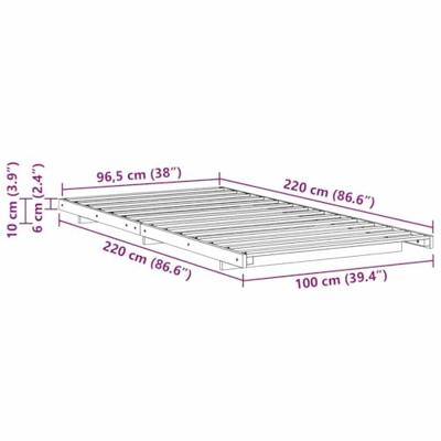Bedframe Bruin 100 x 220 cm Massief grenenhout