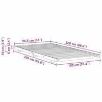 Bedframe Wit 100 x 220 cm Massief grenenhout - thumbnail