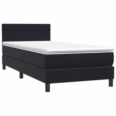Boxspring met matras fluweel zwart 90x210 cm