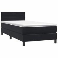 Boxspring met matras fluweel zwart 90x210 cm - thumbnail