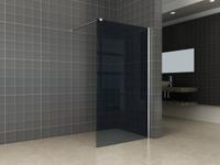 Saqu Splash inloopdouche met chroom muurprofiel 100x200cm Nano rookglas - thumbnail