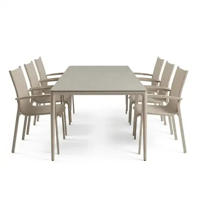 Tierra Outdoor diningset elegant 220 foxx champagne Tierra Outdoor diningset elegant 220 foxx champagne