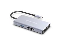 Conceptronic DONN20G notebook dock & poortreplicator Bedraad USB 3.2 Gen 1 (3.1 Gen 1) Type-C Grijs - thumbnail