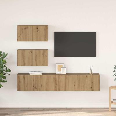 Tv-meubelset 4 pcs artisanaal eikenkleurig 80 x 30 x 30 cm