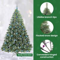 Kunstkerstboom met 300 LED met standaard Groen 210 cm PE en PVC - thumbnail