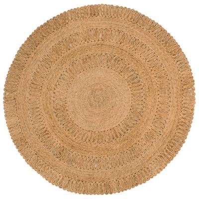 VidaXL Tapijt rond 150 cm gevlochten jute